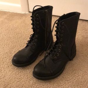Black combat boots